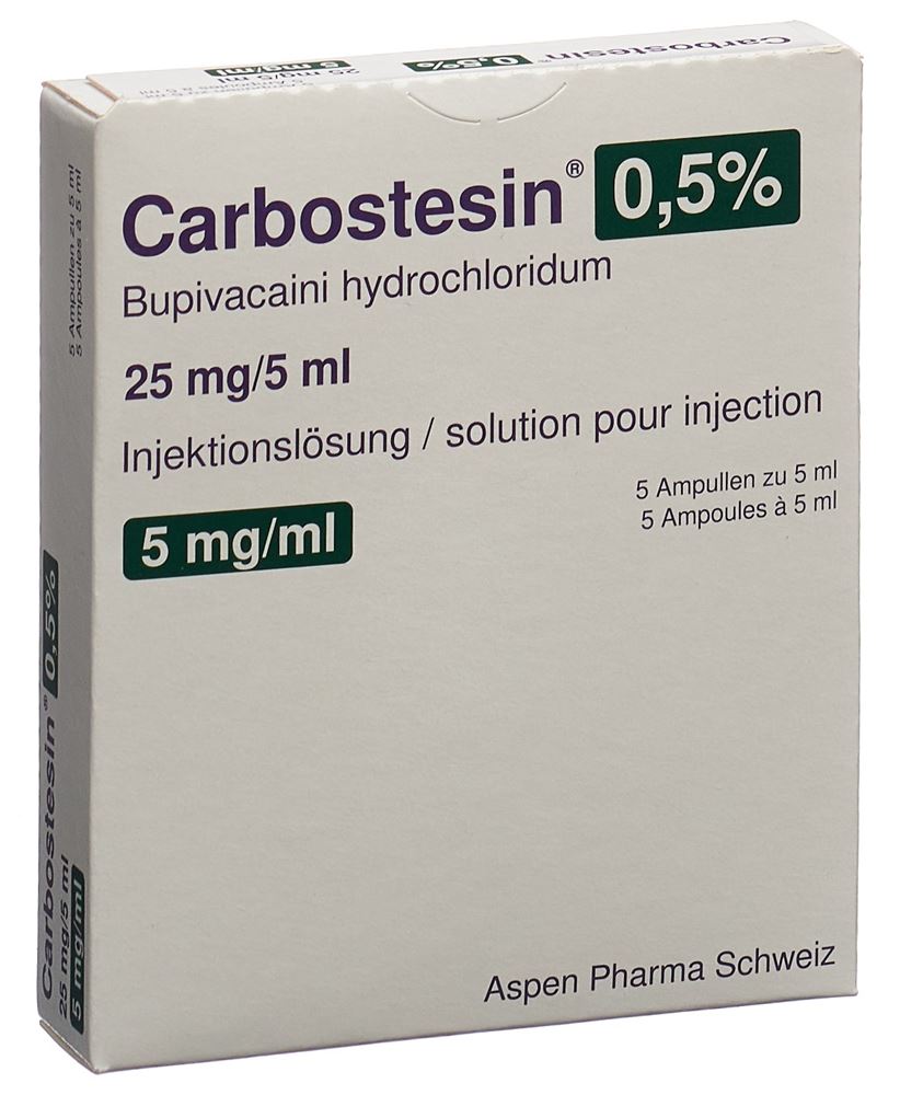 CARBOSTESIN 0.5% sol inj 25 mg/5ml 5 amp 5 ml
