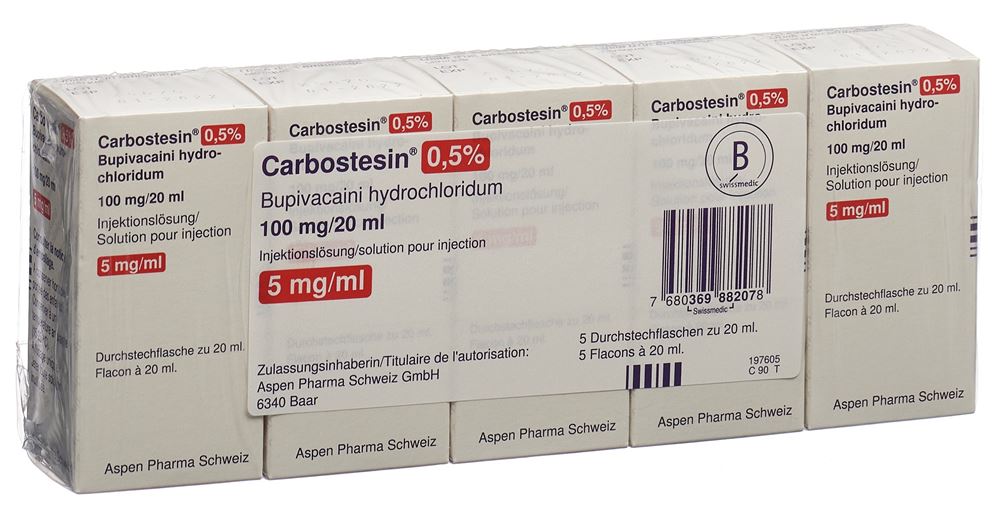 CARBOSTESIN 0.5% sol inj 100 mg/20ml 5 amp 20 ml