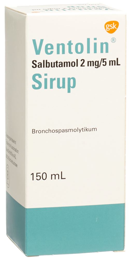 VENTOLIN sirop 2 mg/5ml s sucre fl 150 ml