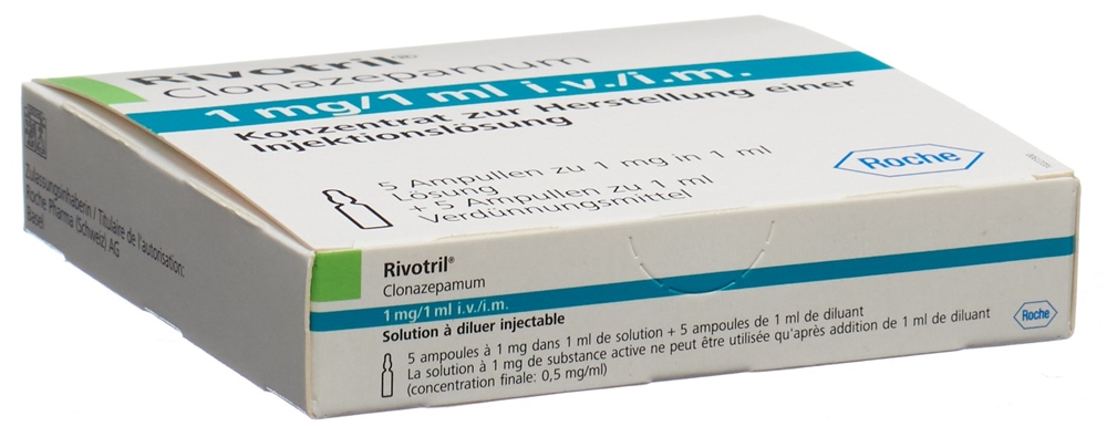 RIVOTRIL conc inj 1 mg 5 amp 1 ml
