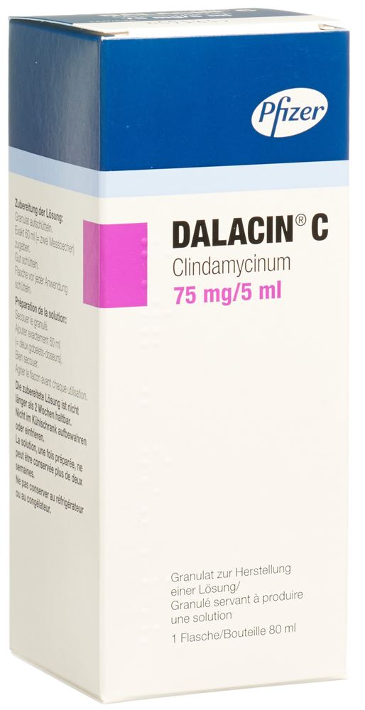 DALACIN C gran 75 mg/5ml pour sirop fl 80 ml