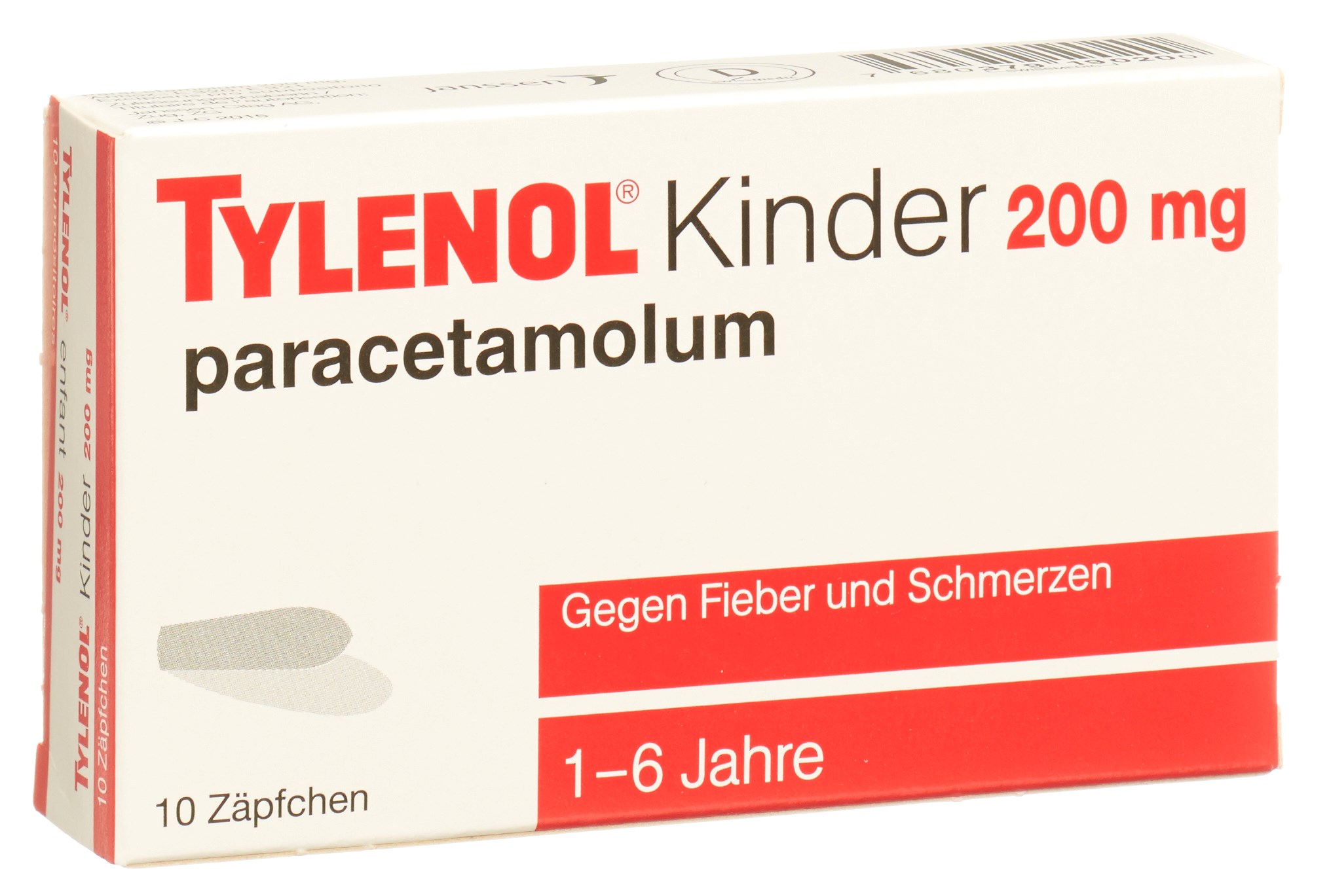 TYLENOL enfants supp 200 mg 10 pce