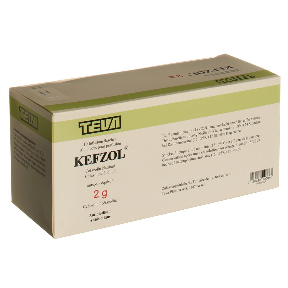 KEFZOL subst sèche 2 g fl 10 pce