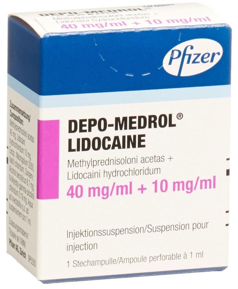 DEPO-MEDROL Lidocaïne 40 mg/ml flac 1 ml