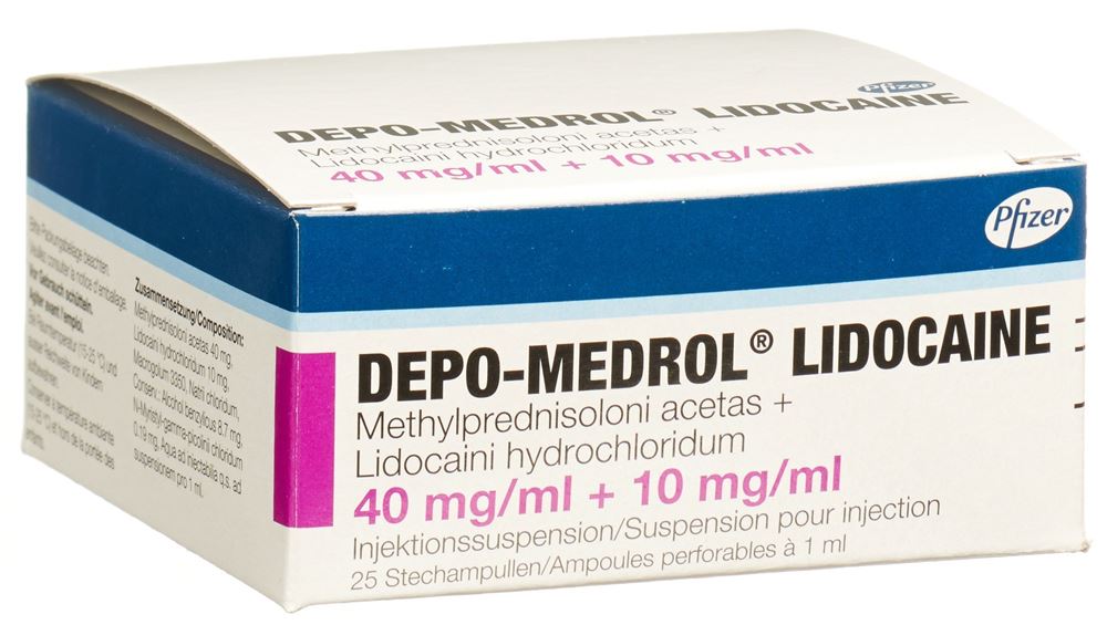 DEPO-MEDROL Lidocaïne 40 mg/ml 25 flac 1 ml