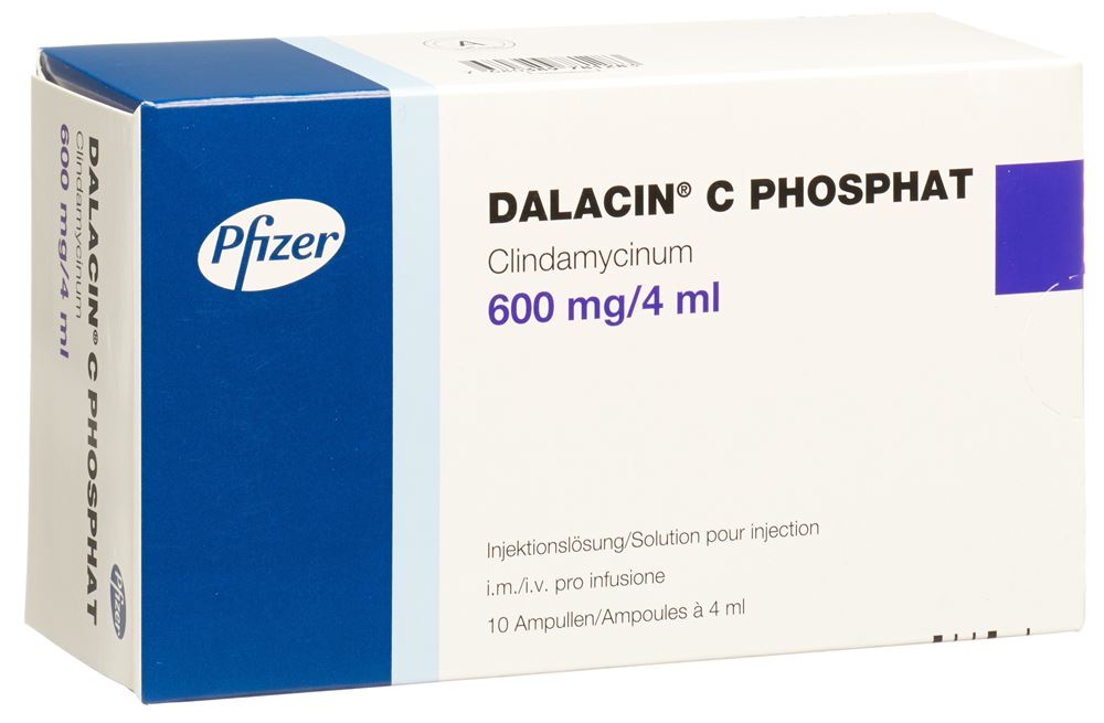 DALACIN C Phosphat sol inj 600 mg 10 amp 4 ml