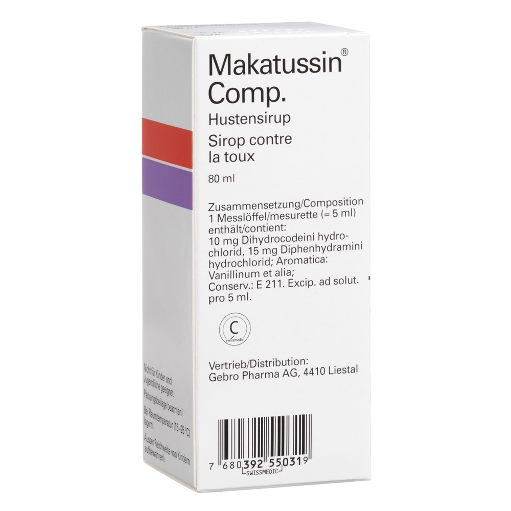 MAKATUSSIN Comp. sirop contre la toux fl 80 ml