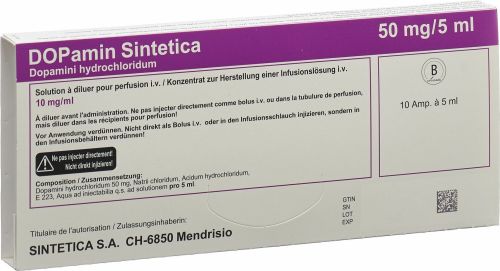 DOPAMIN Sintetica conc perf 50 mg 10 amp 5 ml
