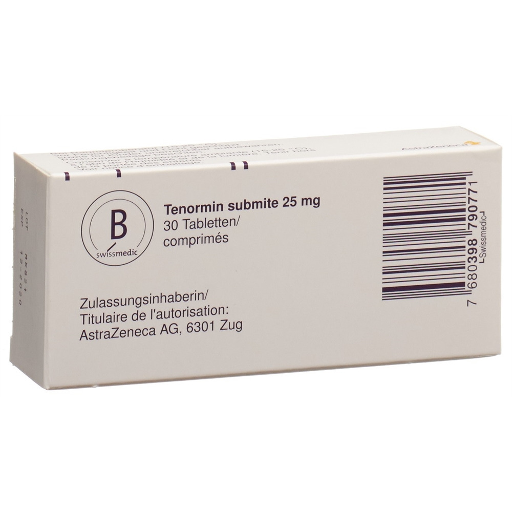 TENORMIN submite cpr 25 mg 30 pce