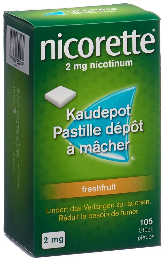 NICORETTE Freshfruit pastill dép mâch 2 mg 105 pce