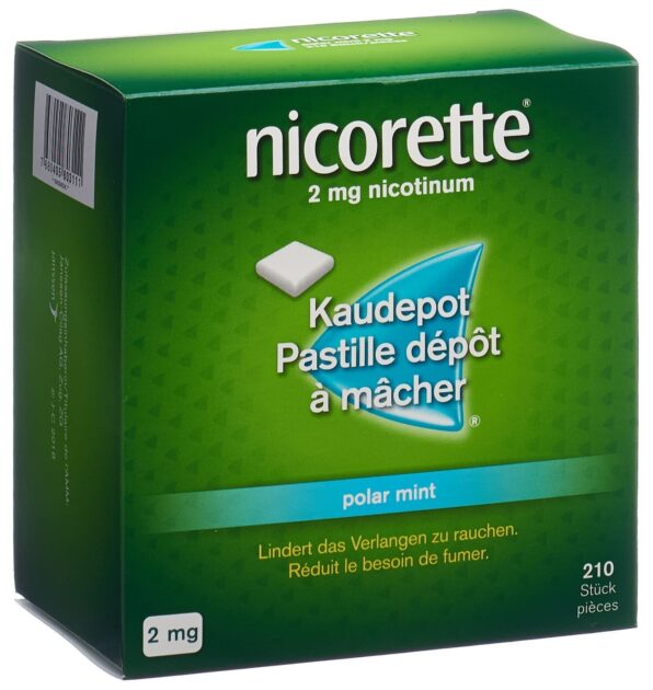 Nicorette Polar Mint 2 mg, wirkstoffhaltiges Kaugummi