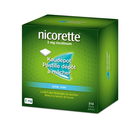 Nicorette Polar Mint 2 mg, wirkstoffhaltiges Kaugummi