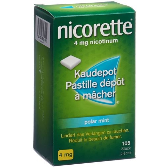 Nicorette Polar Mint 4 mg, wirkstoffhaltiges Kaugummi