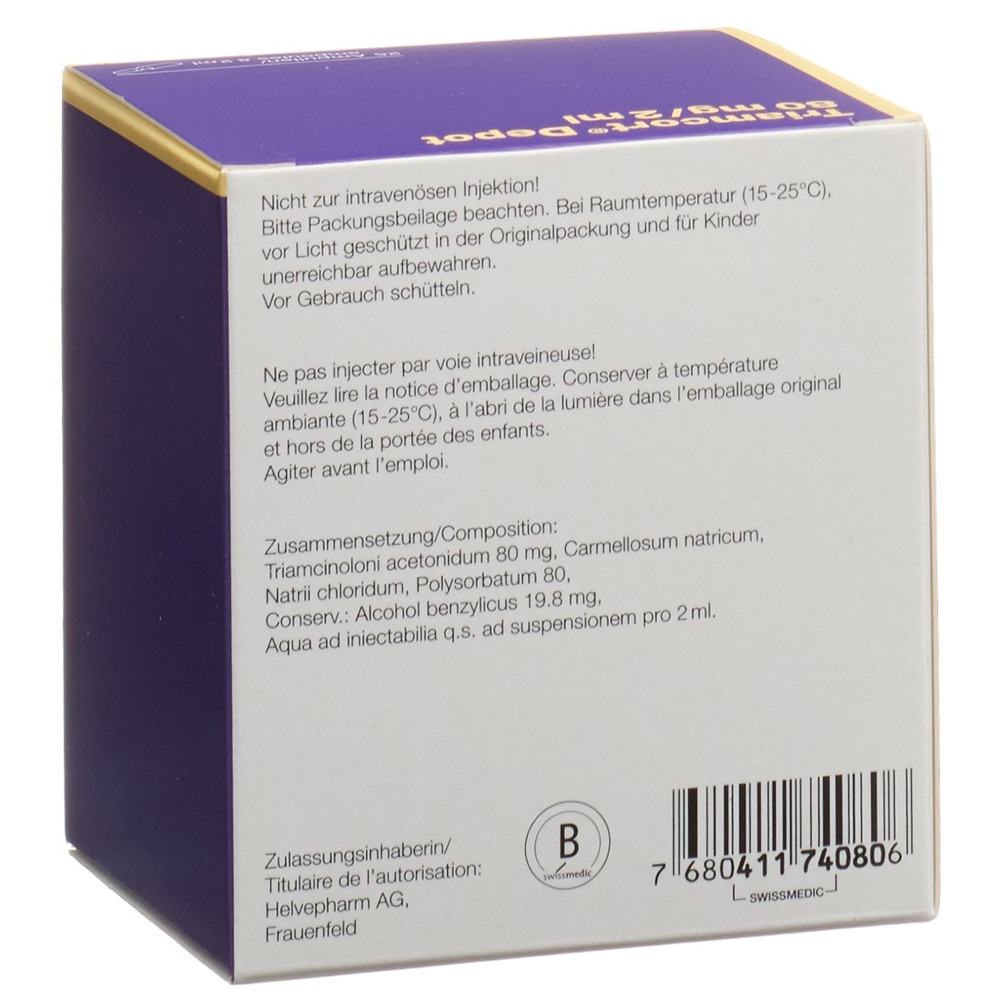TRIAMCORT Dépôt susp crist 80 mg/2ml amp 2 ml