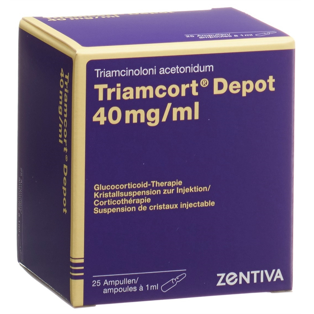 TRIAMCORT Dépôt susp crist 40 mg/ml 25 amp 1 ml
