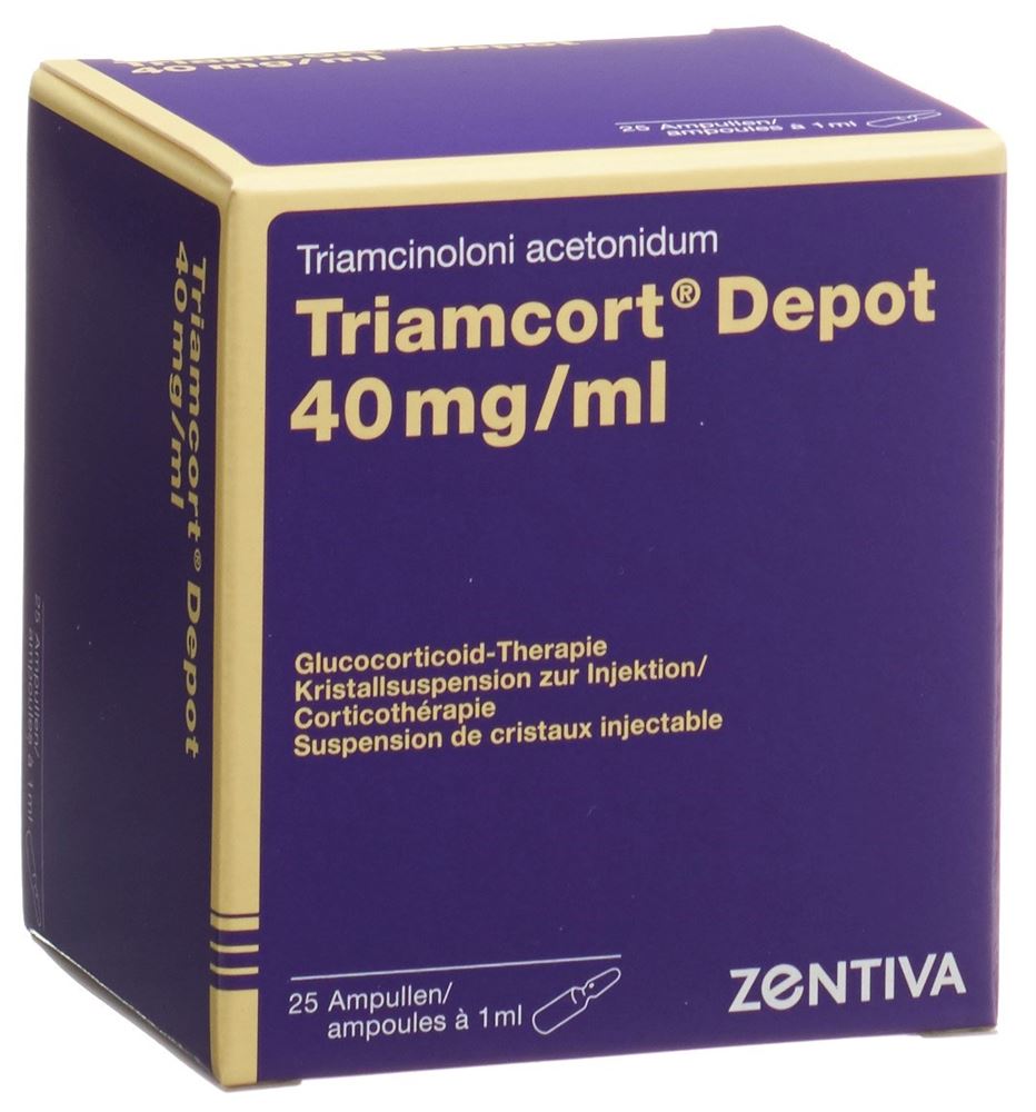TRIAMCORT Dépôt susp crist 40 mg/ml 25 amp 1 ml