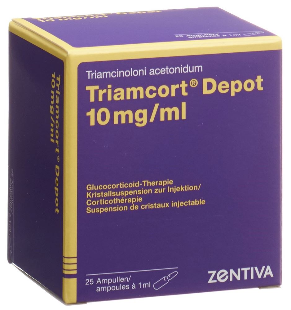 TRIAMCORT Dépôt susp crist 10 mg/ml 25 amp 1 ml