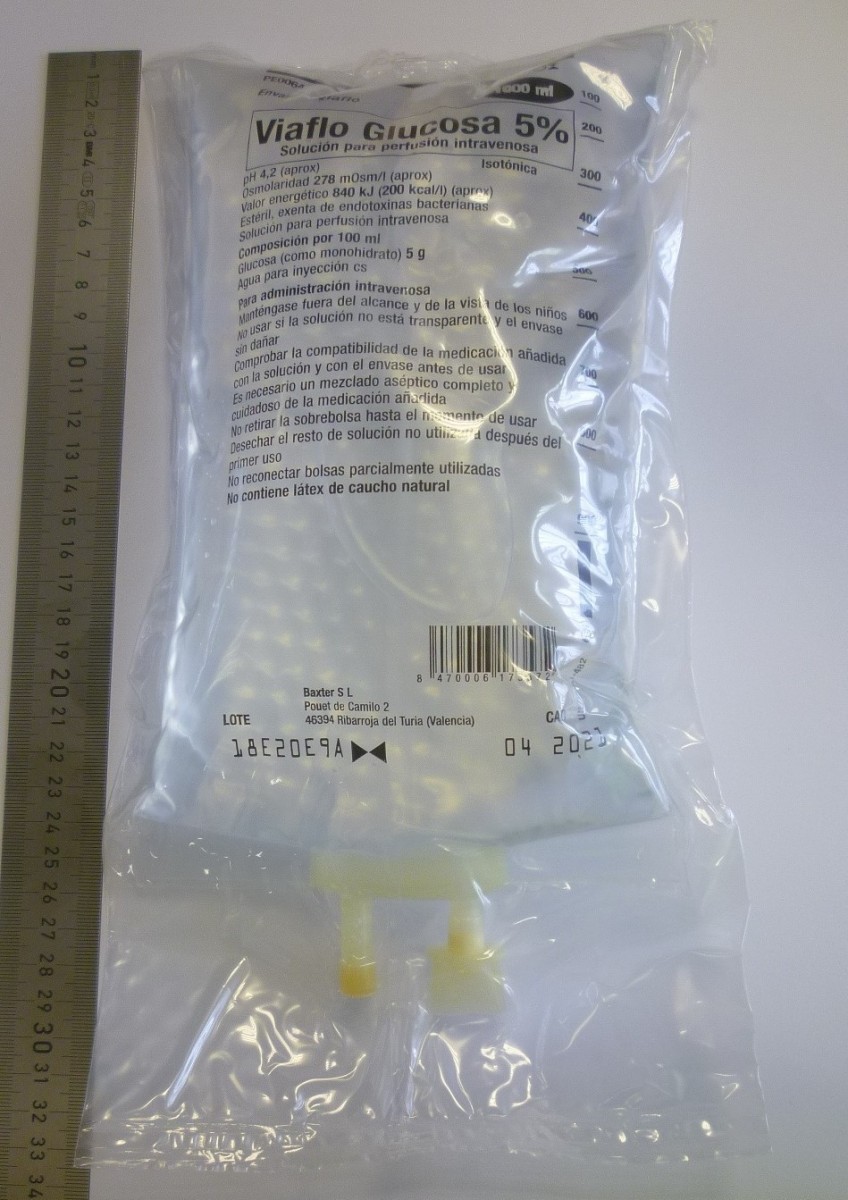 GLUC Baxter sol perf 5 % 1000ml Viaflo 10 pce