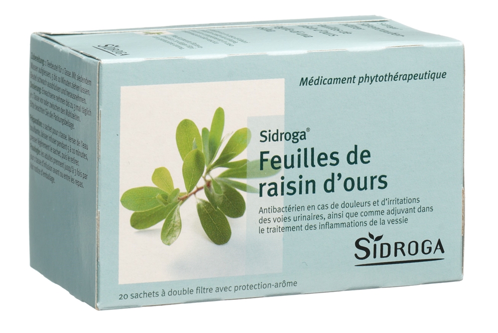 SIDROGA feuilles de raisin d'ours 20 sach 2 g