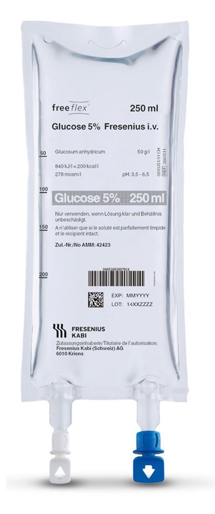 GLUCOSE Fresenius 5% sol perf 250ml FFX 30 pce