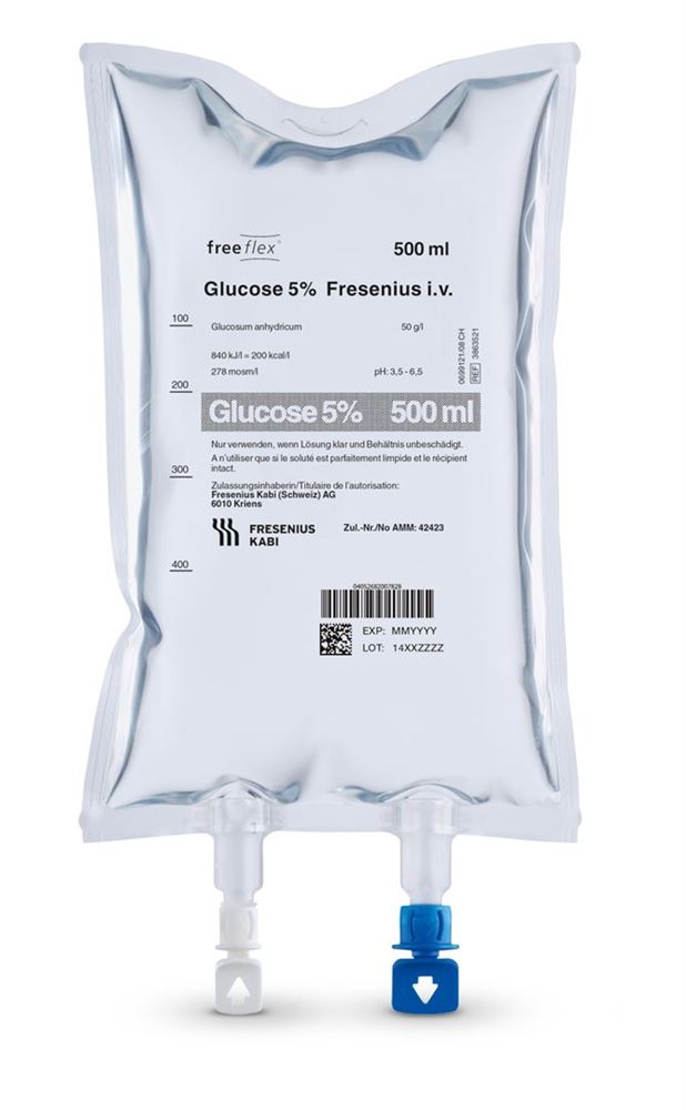 GLUCOSE Fresenius 5% sol perf 500ml FFX 20 pce