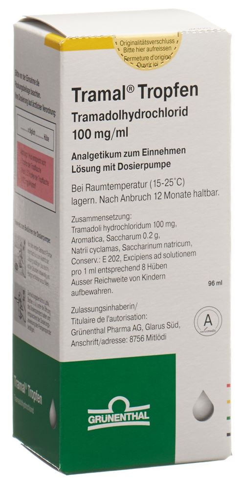 TRAMAL gouttes 100 mg/ml av pompe dosage fl 96 ml