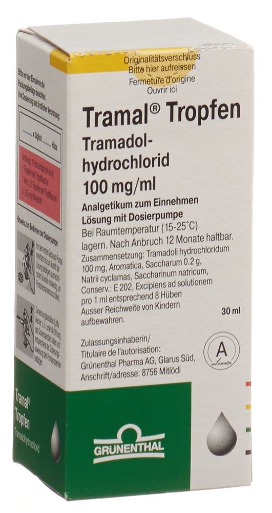TRAMAL gouttes 100 mg/ml av pompe dosage fl 30 ml