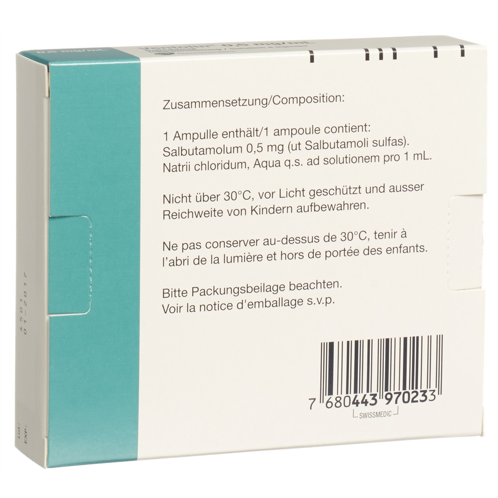 Ventolin 0.5 mg/ml, Injektionslösung