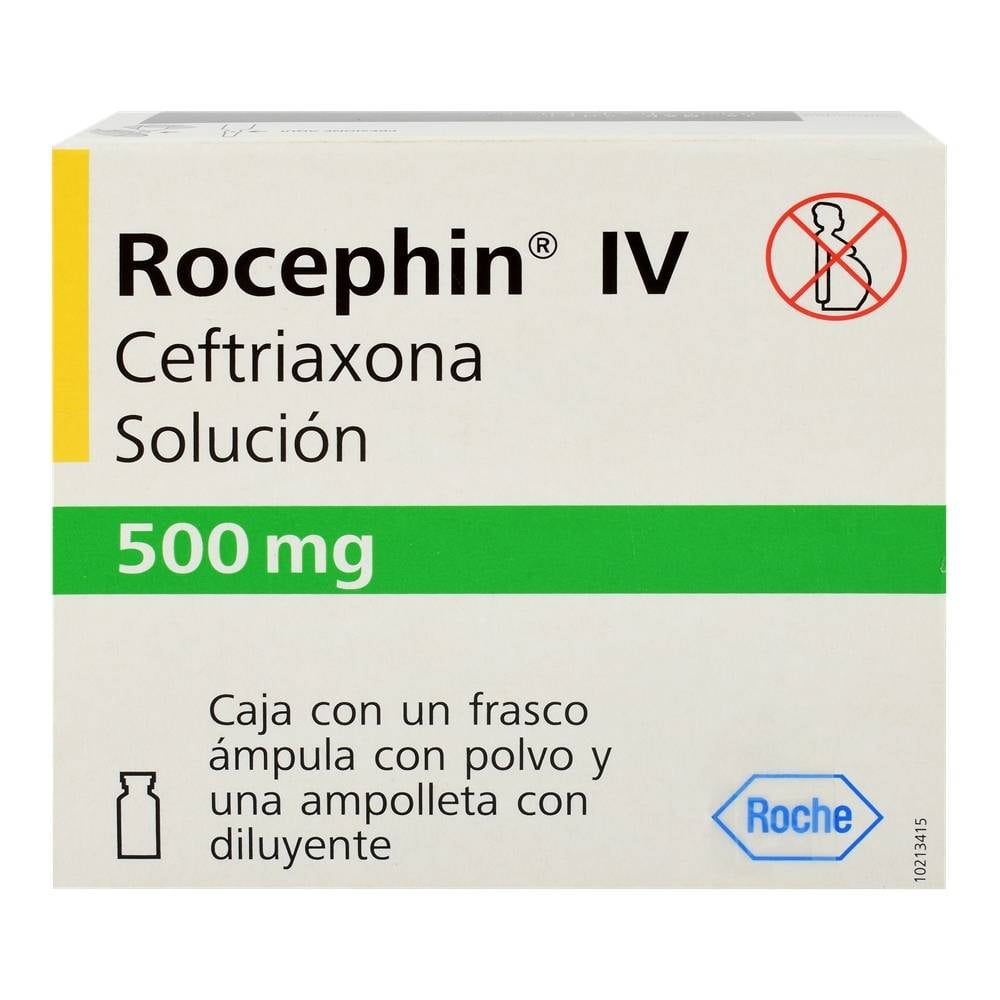 Rocephin 500 mg i.v., Pulver und Lösungsmittel zur Herstellung einer Injektionslösung