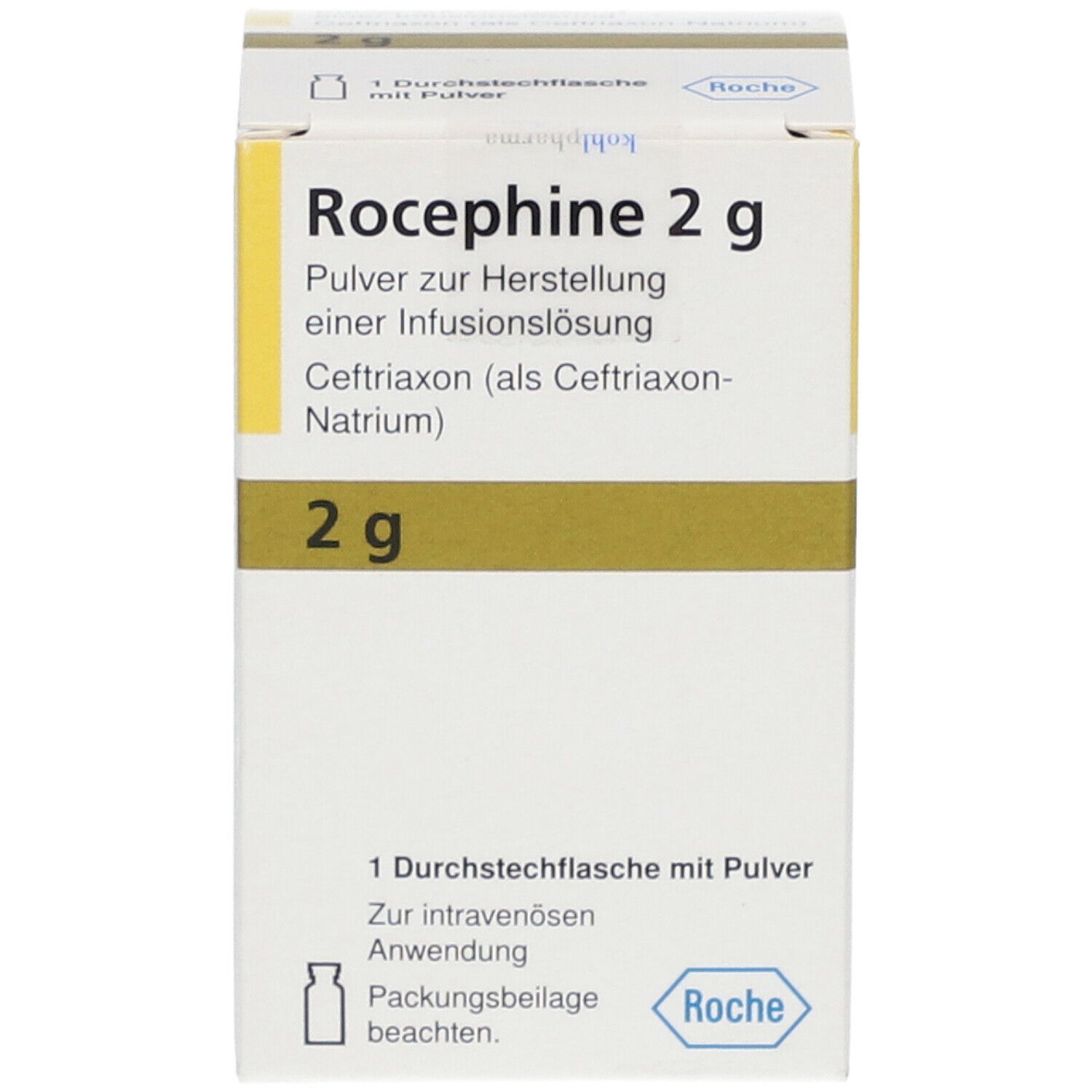 Rocephin 2 g i.v., Pulver zur Herstellung einer Infusionslösung