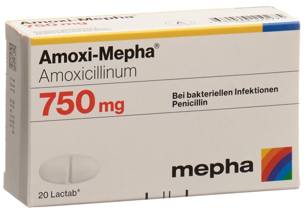 AMOXI Mepha Lactab 750 mg 20 pce