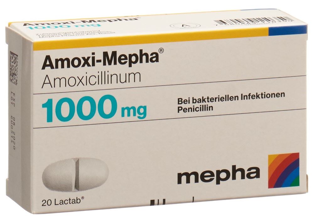 AMOXI Mepha Lactab 1000 mg 20 pce