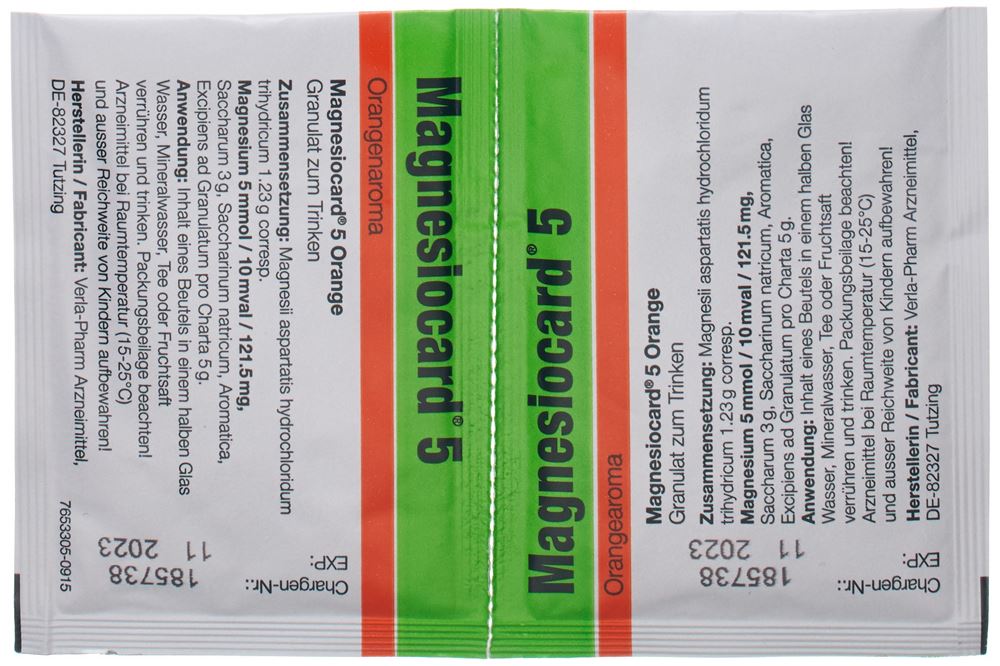 MAGNESIOCARD gran 5 mmol orange sach 20 pce