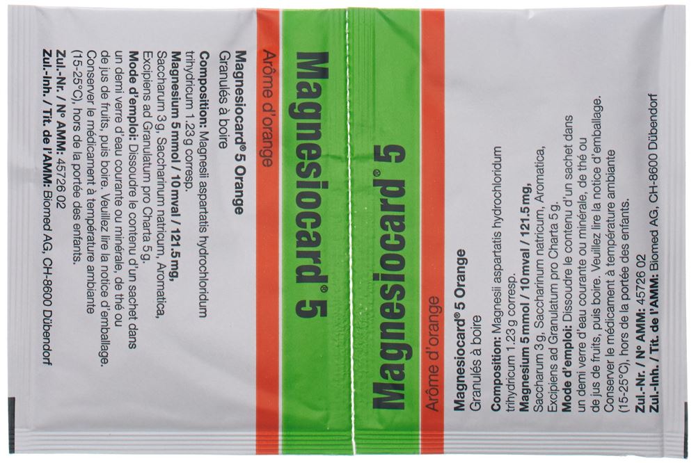MAGNESIOCARD gran 5 mmol orange sach 50 pce