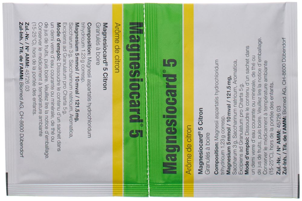 MAGNESIOCARD gran 5 mmol citron sach 20 pce