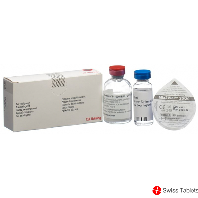 HAEMATE P subst sèche 1000/2400 UI c solv+set vial