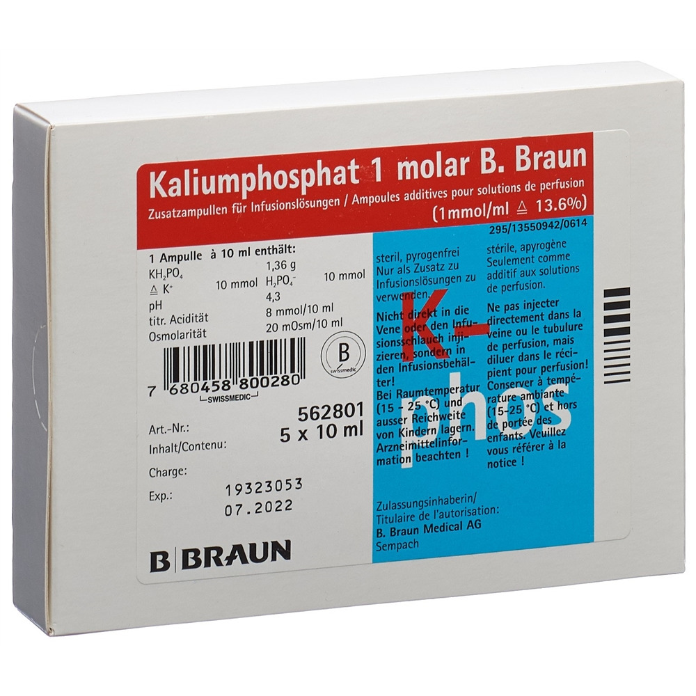 Kaliumphosphat 1 molar B. Braun, Zusatzampulle für Infusionslösungen