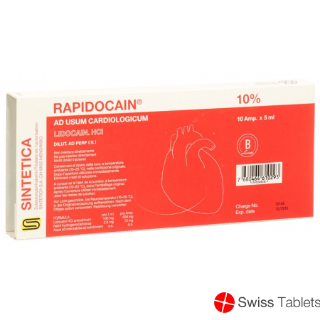 Rapidocaine ad us. cardiologicum 10 %, soluzione iniettabile