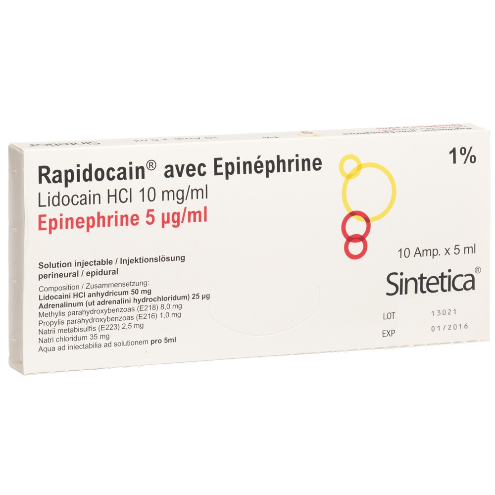 Rapidocaine ad us. cardiologicum 10 %, soluzione iniettabile