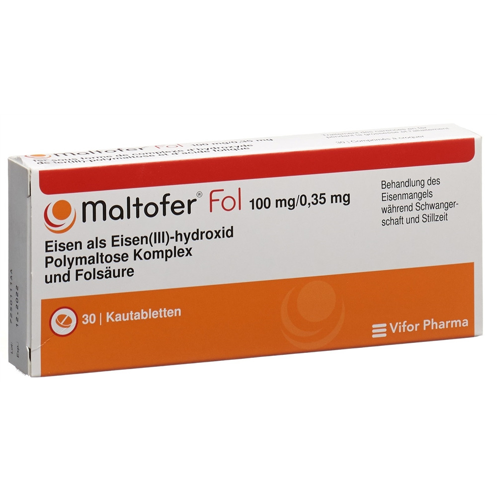 MALTOFER Fol cpr croq 100 mg/0.35 mg 30 pce