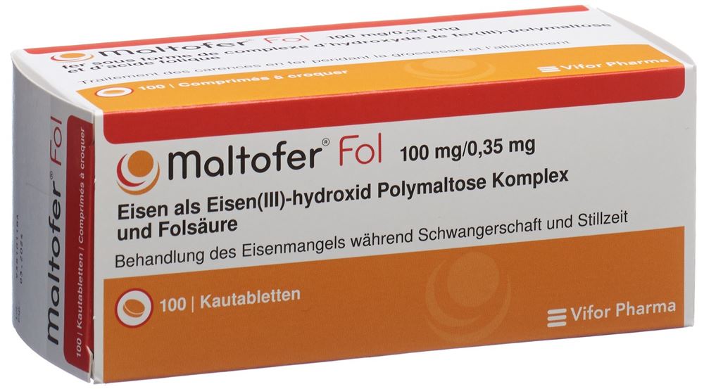 MALTOFER Fol cpr croq 100 mg/0.35 mg 100 pce