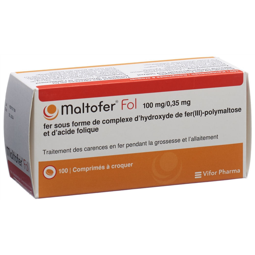 MALTOFER Fol cpr croq 100 mg/0.35 mg 100 pce
