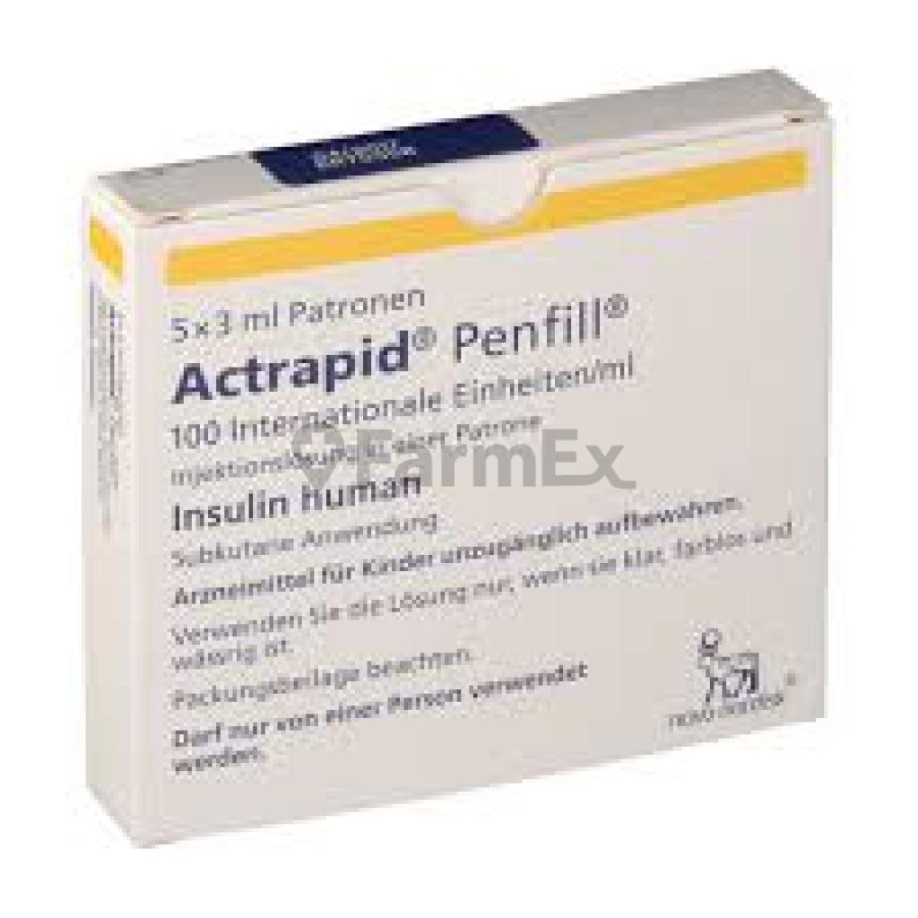Insulin NovoNordisk Actrapid HM 100 IE/mL Penfill 3, Injektionslösung