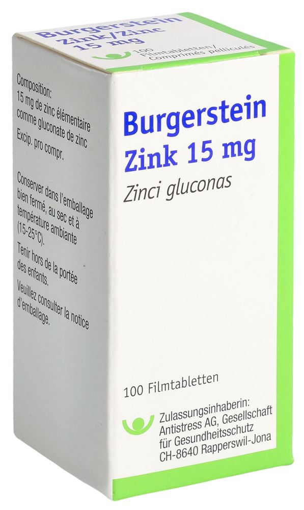 Burgerstein Zink 15 mg, Filmtabletten