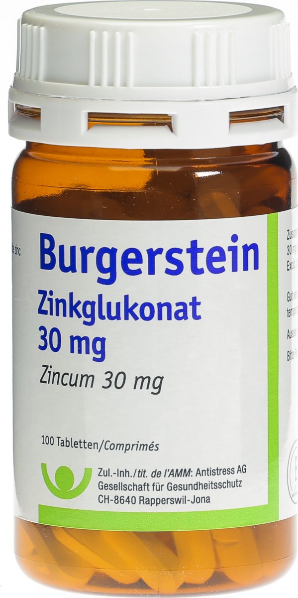 Burgerstein Zinkglukonat 30 mg, Tabletten