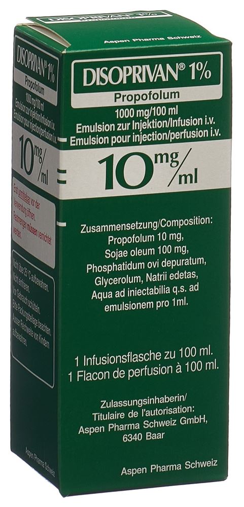 Disoprivan 10 mg/ml, Emulsion zur Injektion/Infusion