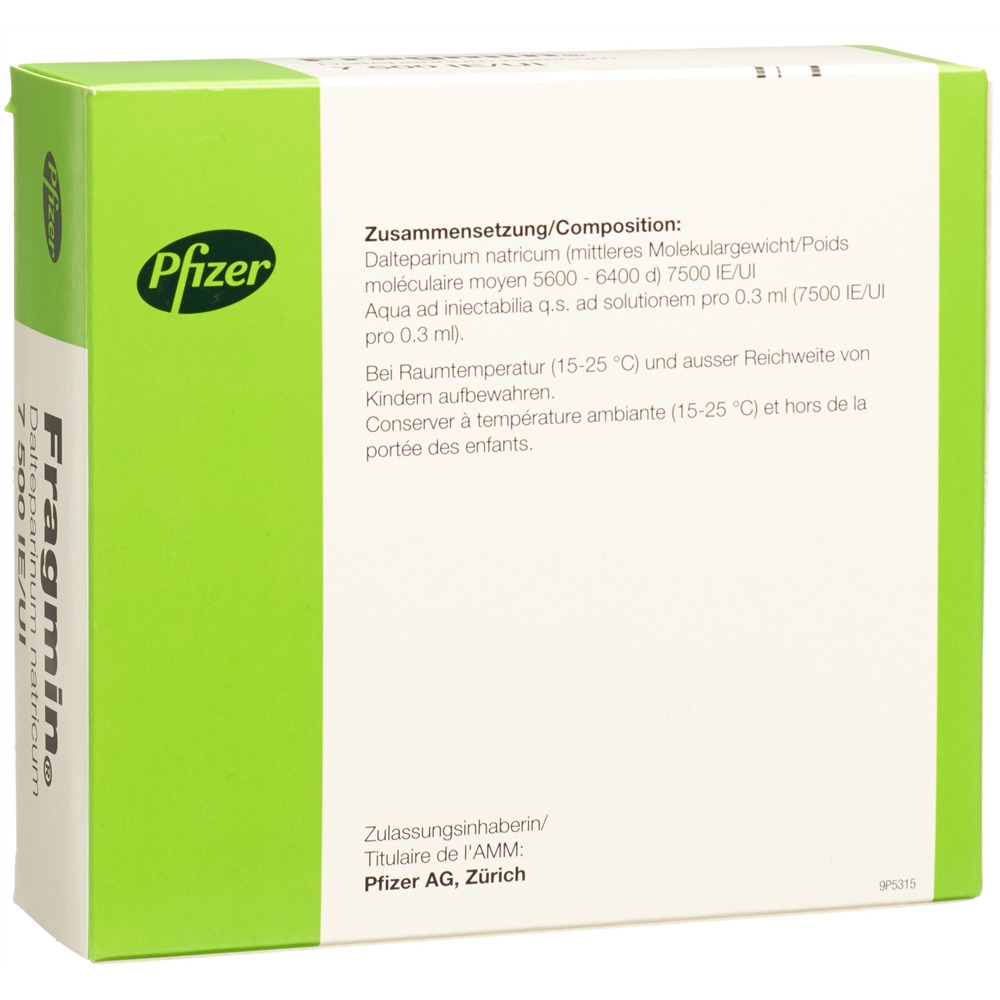 FRAGMIN sol inj 7500 UI/0.3ml 10 ser pré 0.3 ml