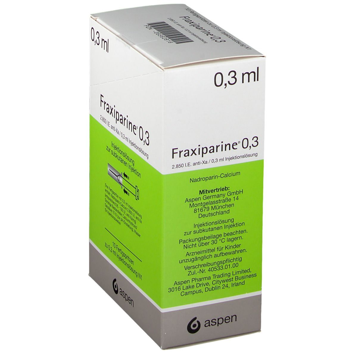 Fraxiparine 0,3 mL, Injektionslösung