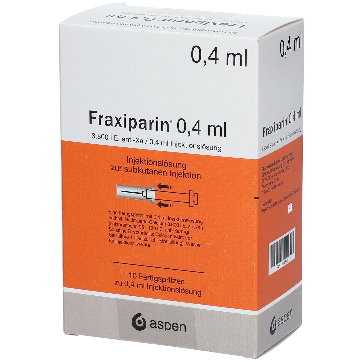 Fraxiparine 0,4 mL, Injektionslösung