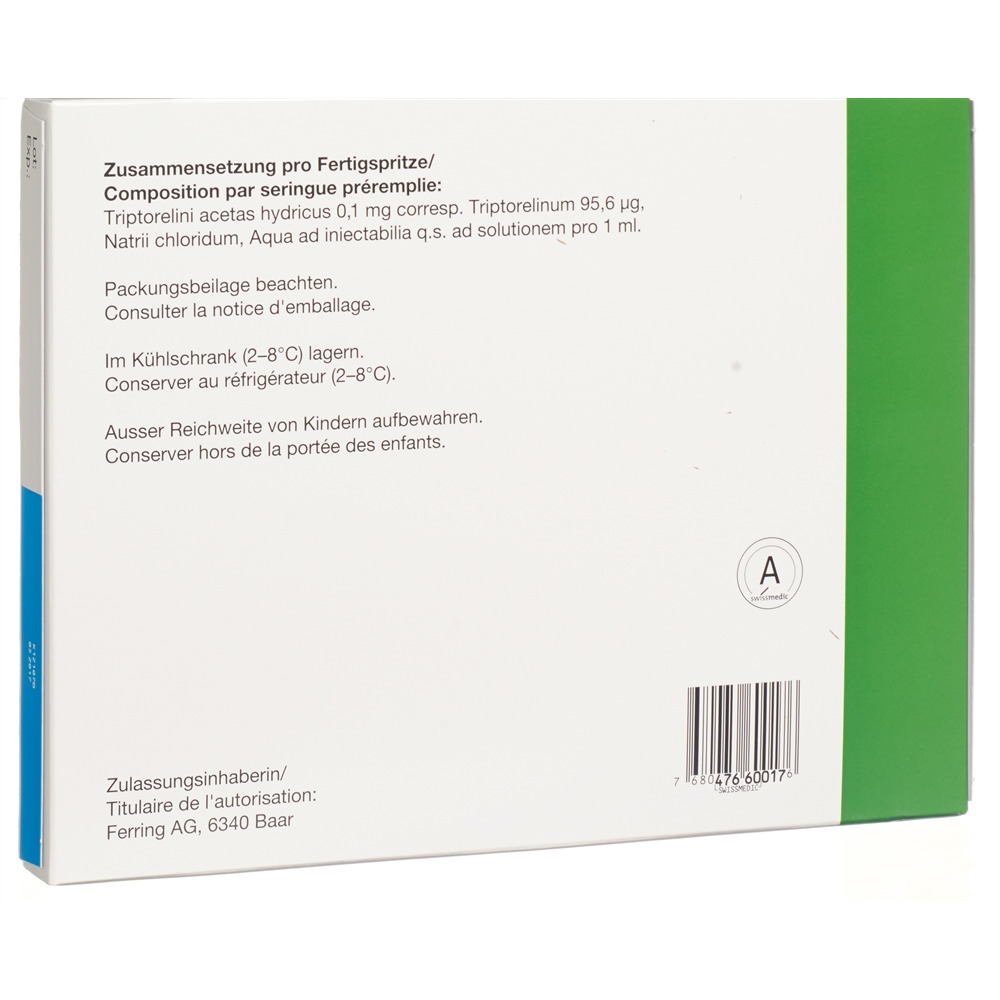 DECAPEPTYL sol inj 0.1 mg/ml ser pré 7 pce